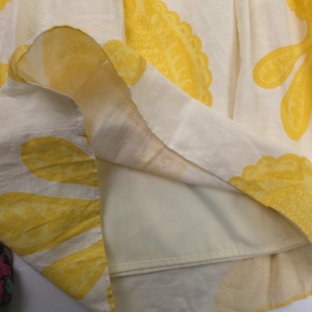 Carshmere & Cupcakes Yellow Cream Floral Tiered Skirt - Size M - Picture 11 of 13